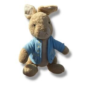 Peter Rabbit Plush Blue Jacket Beatrix Potter Bunny Stuffed Animal 11in